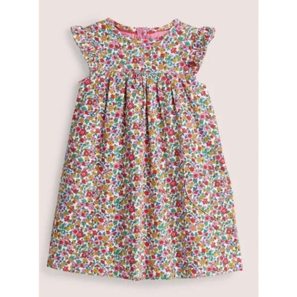 Mini Boden Floral Love Heart Corduroy Dress in DITSY FLORAL (6-7Y)
